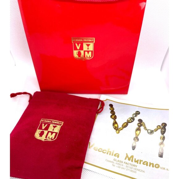 Vecchia Murano Venice Italy Glass Bead Memory Coil Bracelet Gift Bag Certificate - Picture 2 of 14
